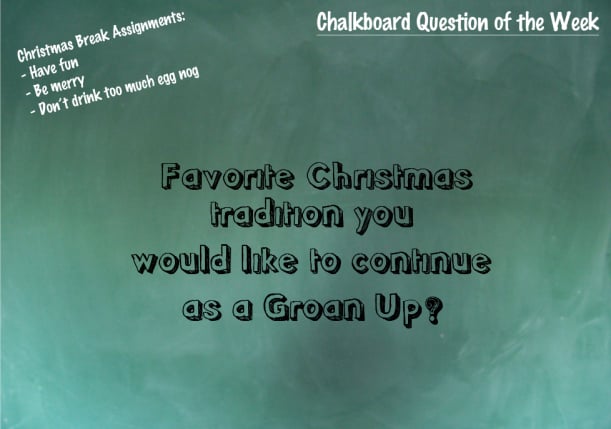 Chalkboard Question: What's your favorite Christmas tradition? 