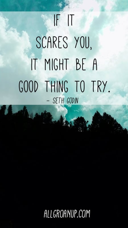 "If it scares you, it might be a good thing to try." – Seth Godin 