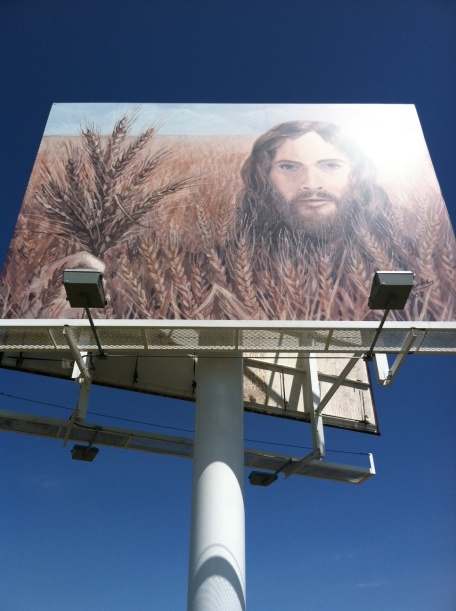 Giant Billboard Picture of "Wheat Jesus" Yep. Wheat Jesus