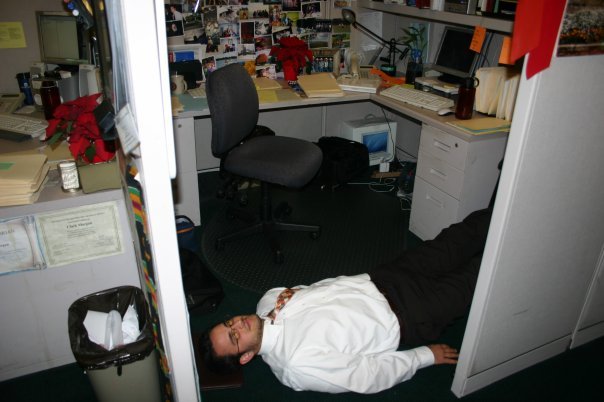 Me in a cubicle
